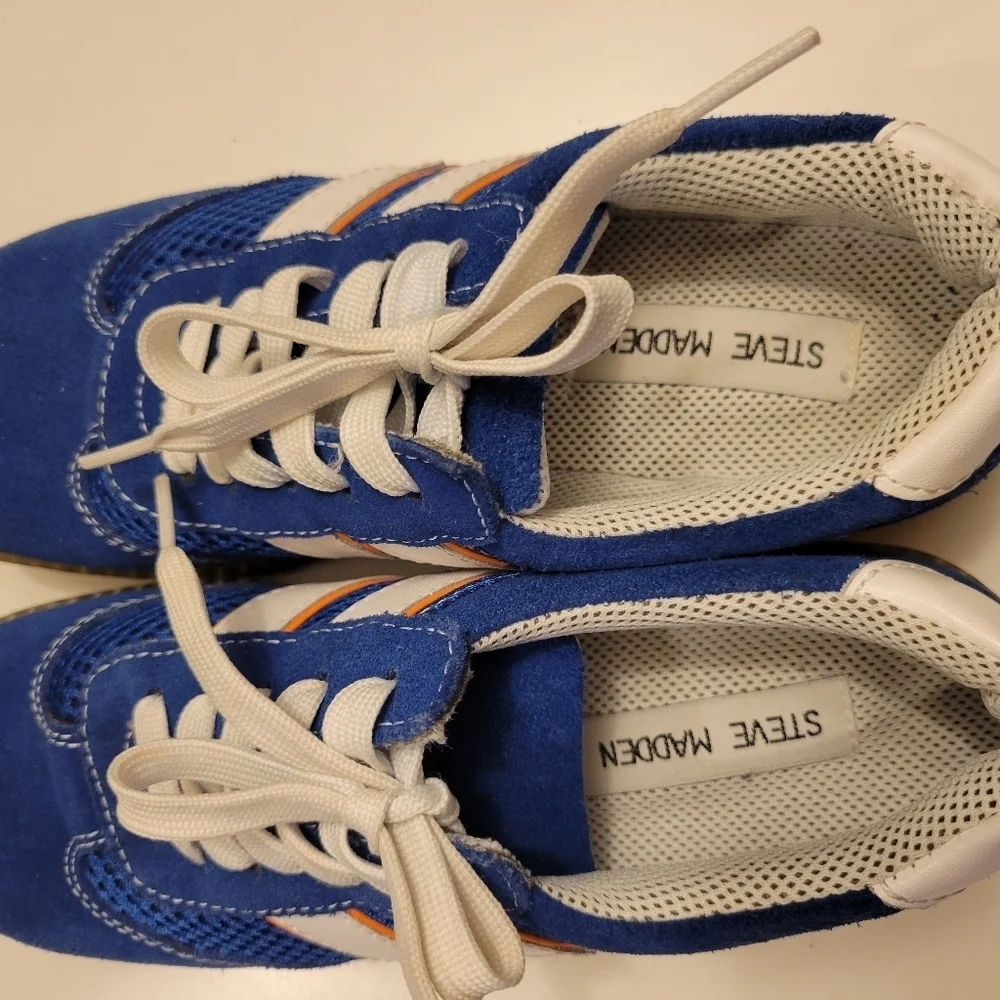 Steve Madden Ashlee Blue White Orange Fashion Sneakers